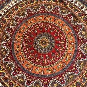 Urban Outfitters Red & Peach Mandala Tapestry Wall Hanging